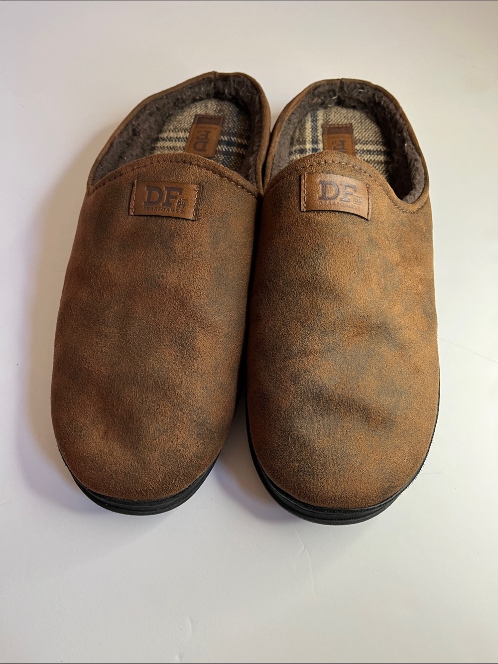 dearfoams Brown Suede Men's Slip-On House Clogs